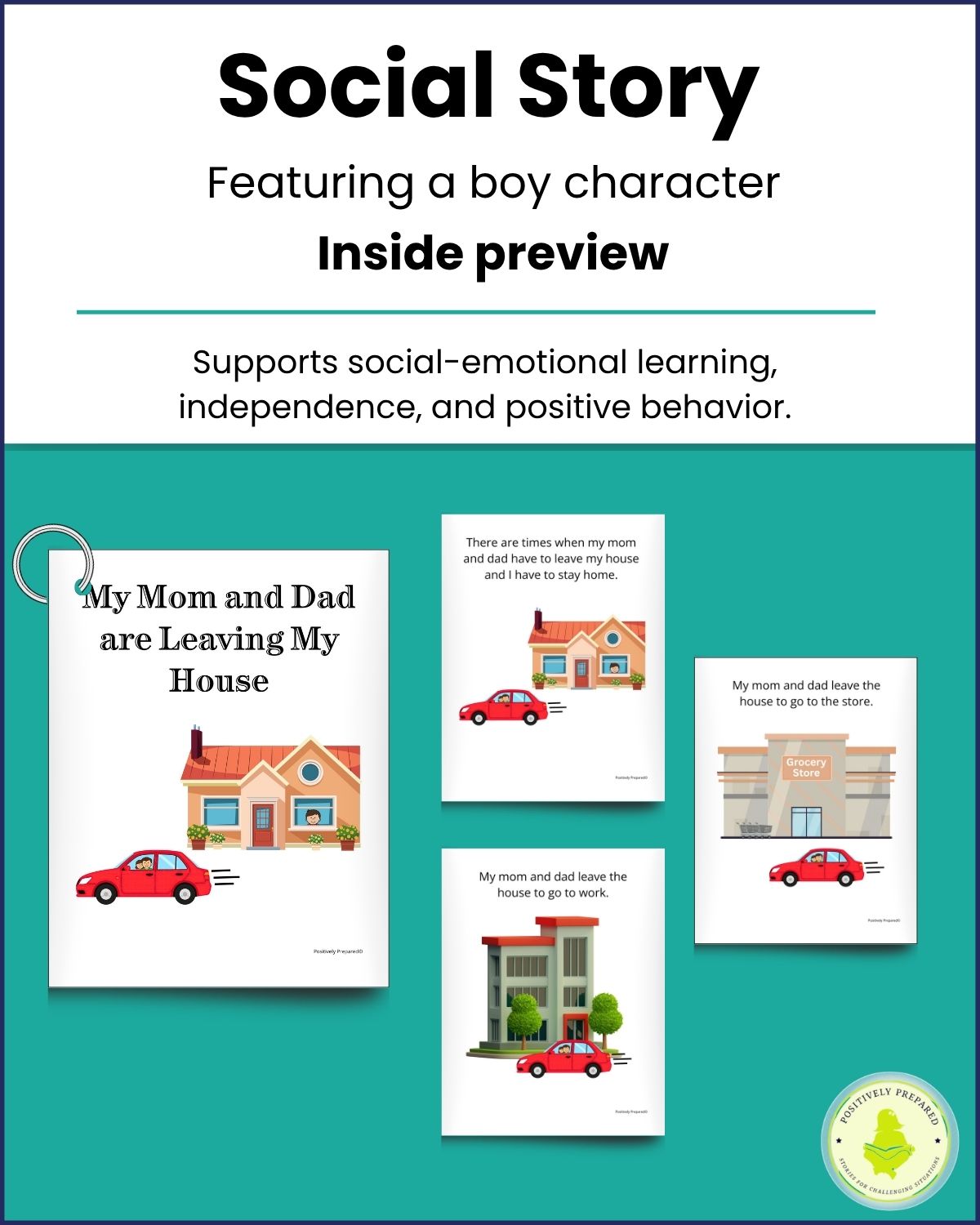 My Mom and Dad are Leaving the House Social Story Kit - Image 3