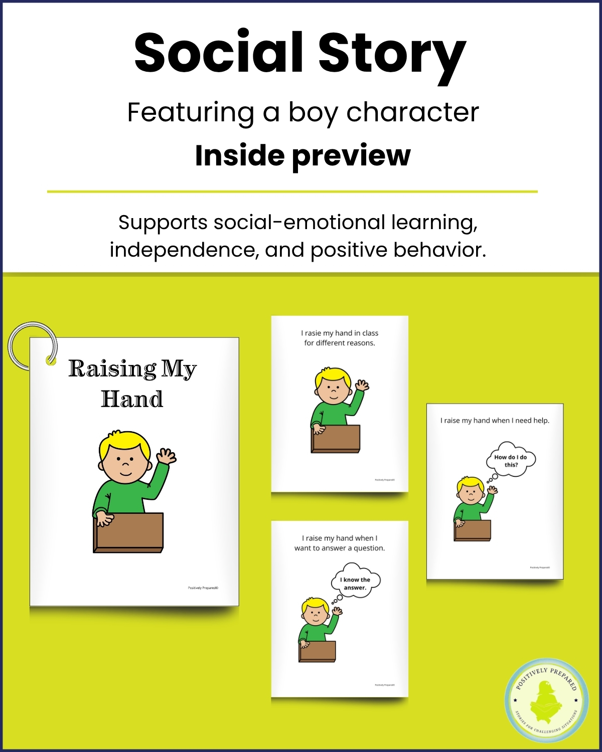 Raising My Hand Social Story Kit - Image 3