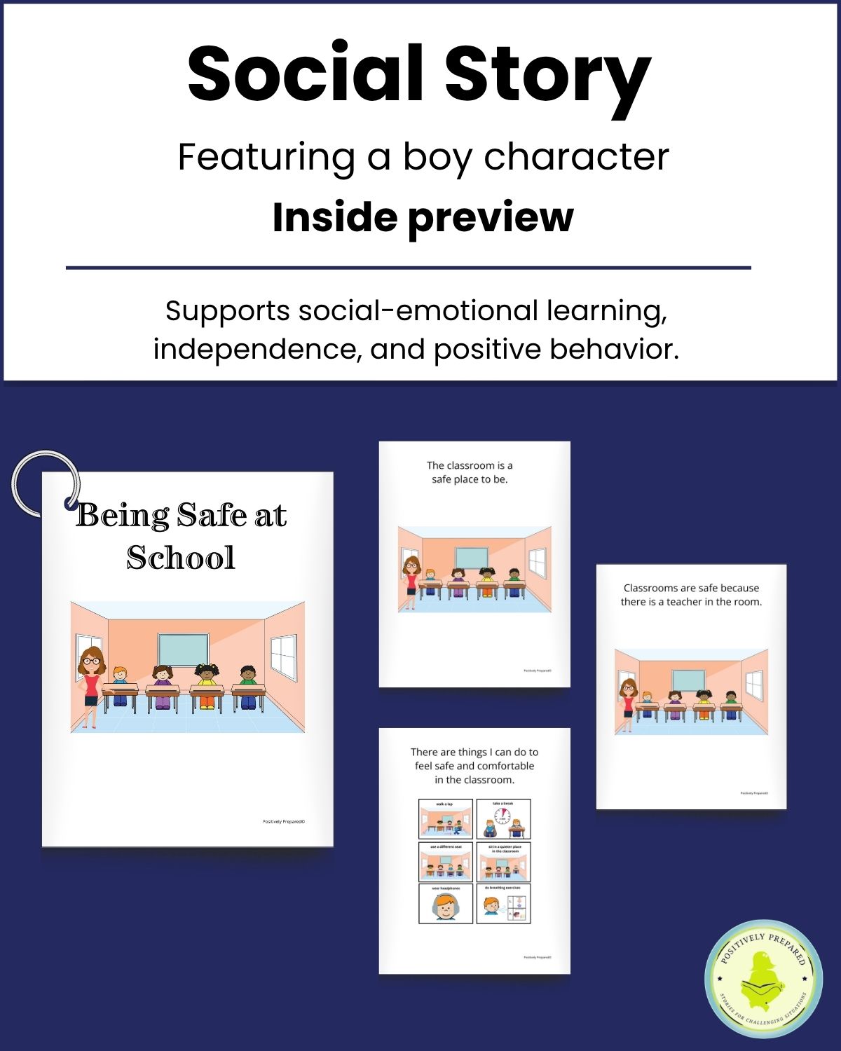 Being Safe at School Social Story Kit - Image 3