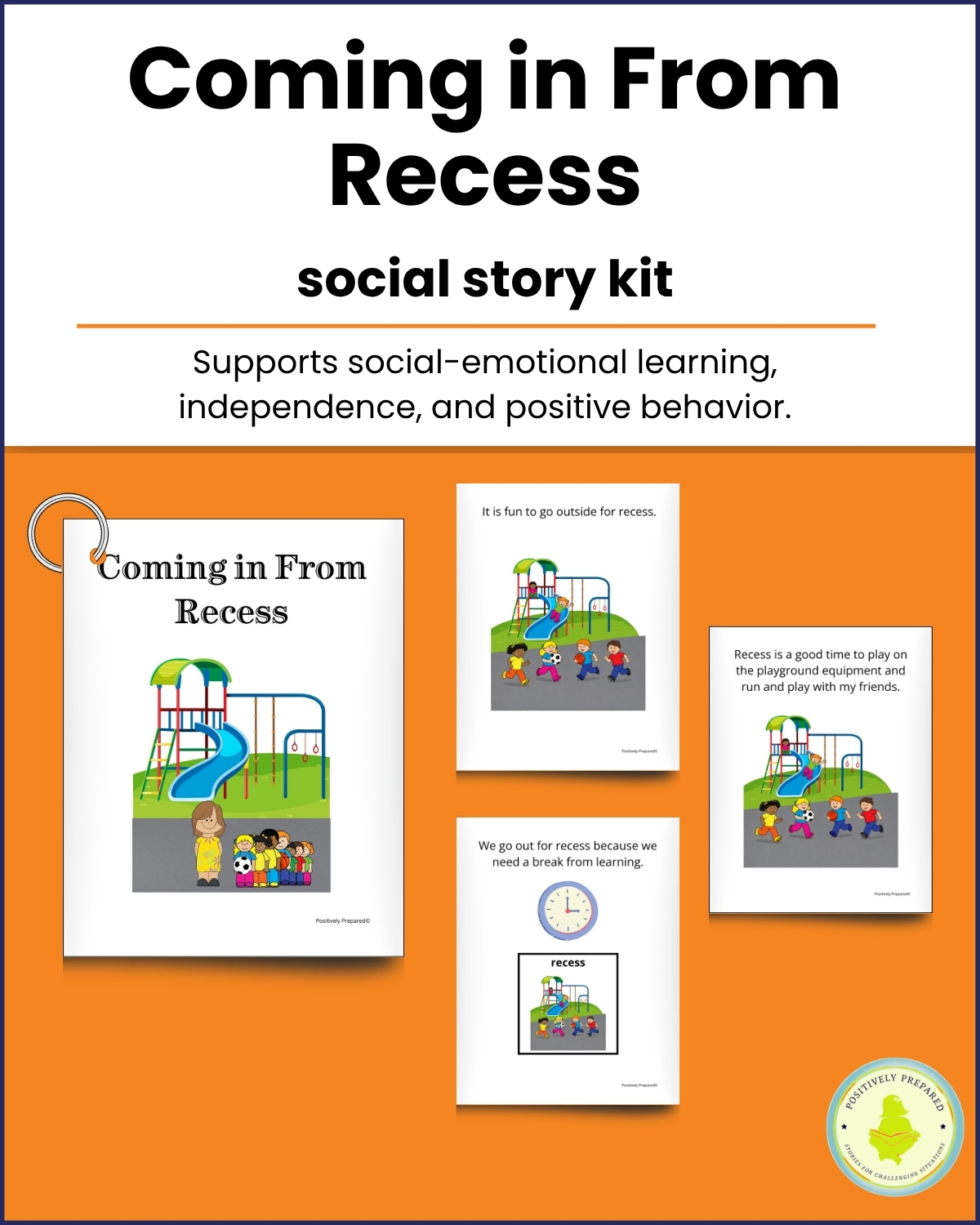 Coming in From Recess Social Story Kit - Image 2