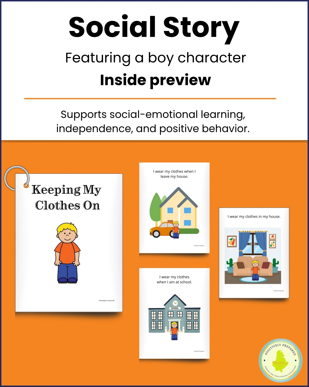 Keeping My Clothes On Social Story Kit - Image 3
