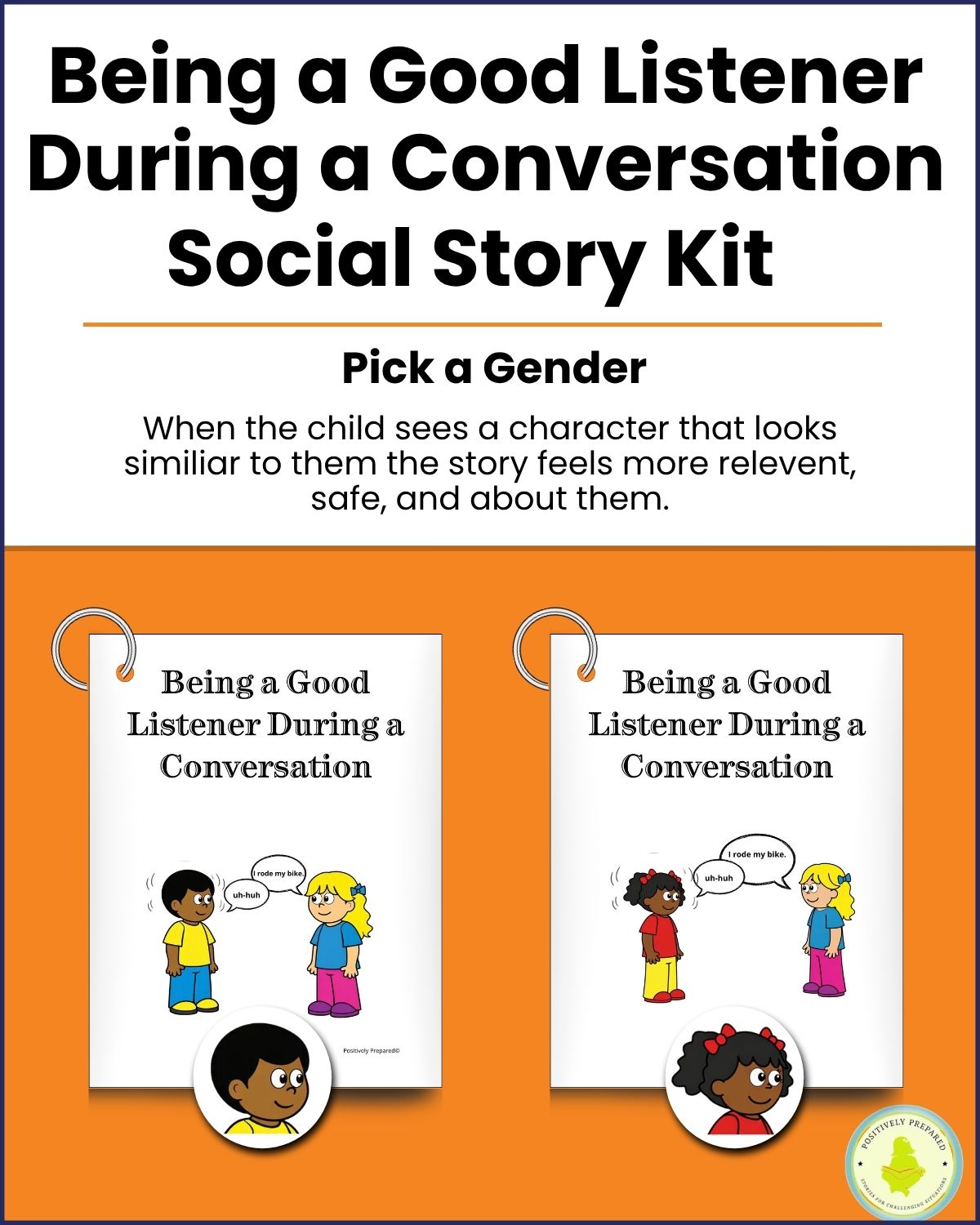 Being a Good Listener During a Conversation Social Story Kit - Image 2