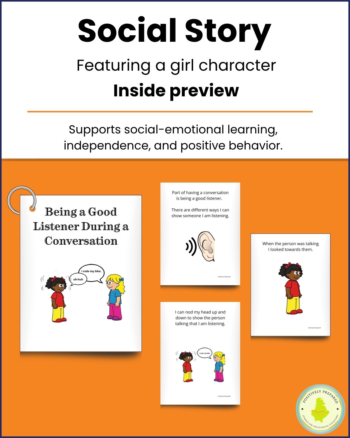 Being a Good Listener During a Conversation Social Story Kit - Image 4