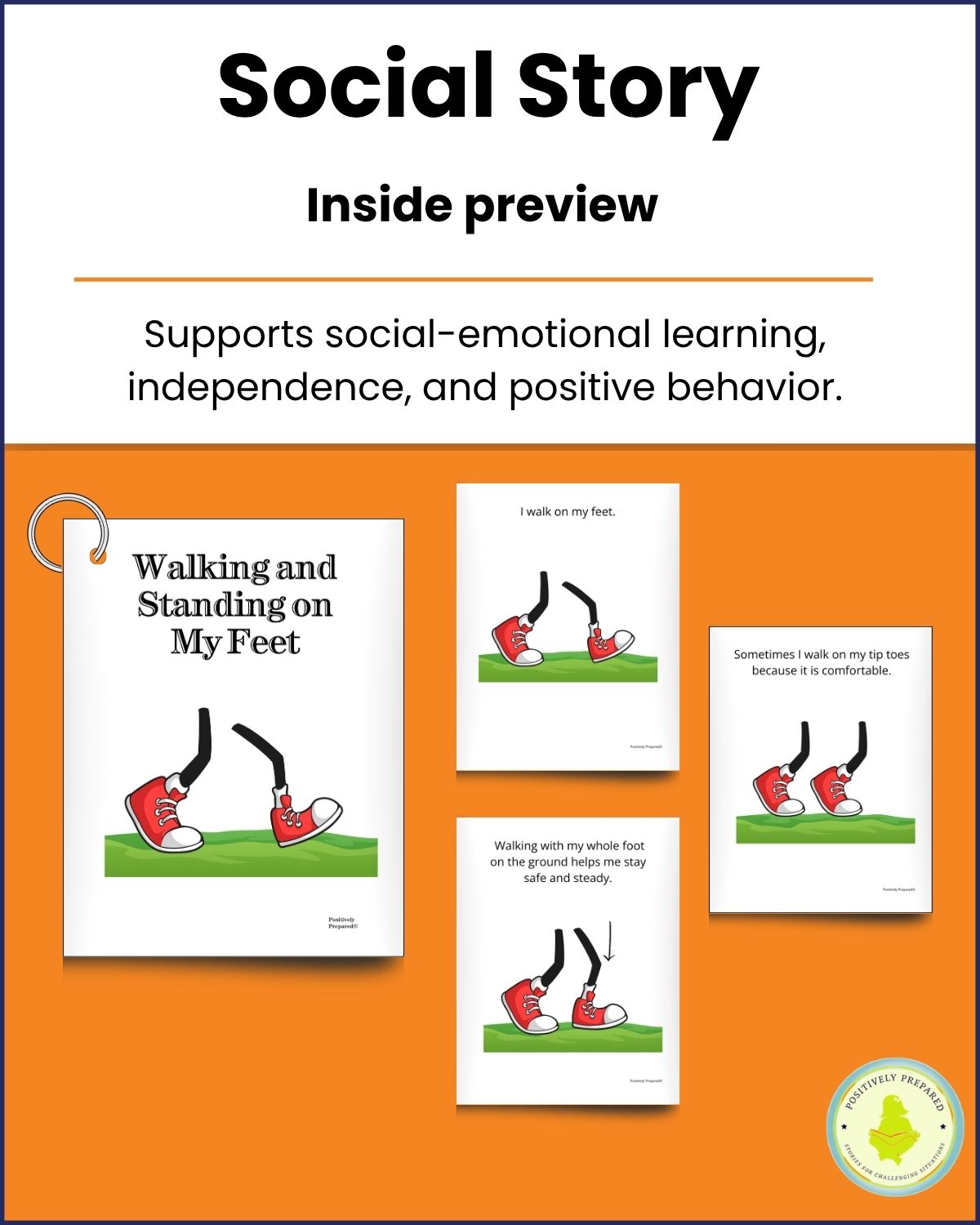 Walking and Standing on My Feet Social Story Kit - Image 3