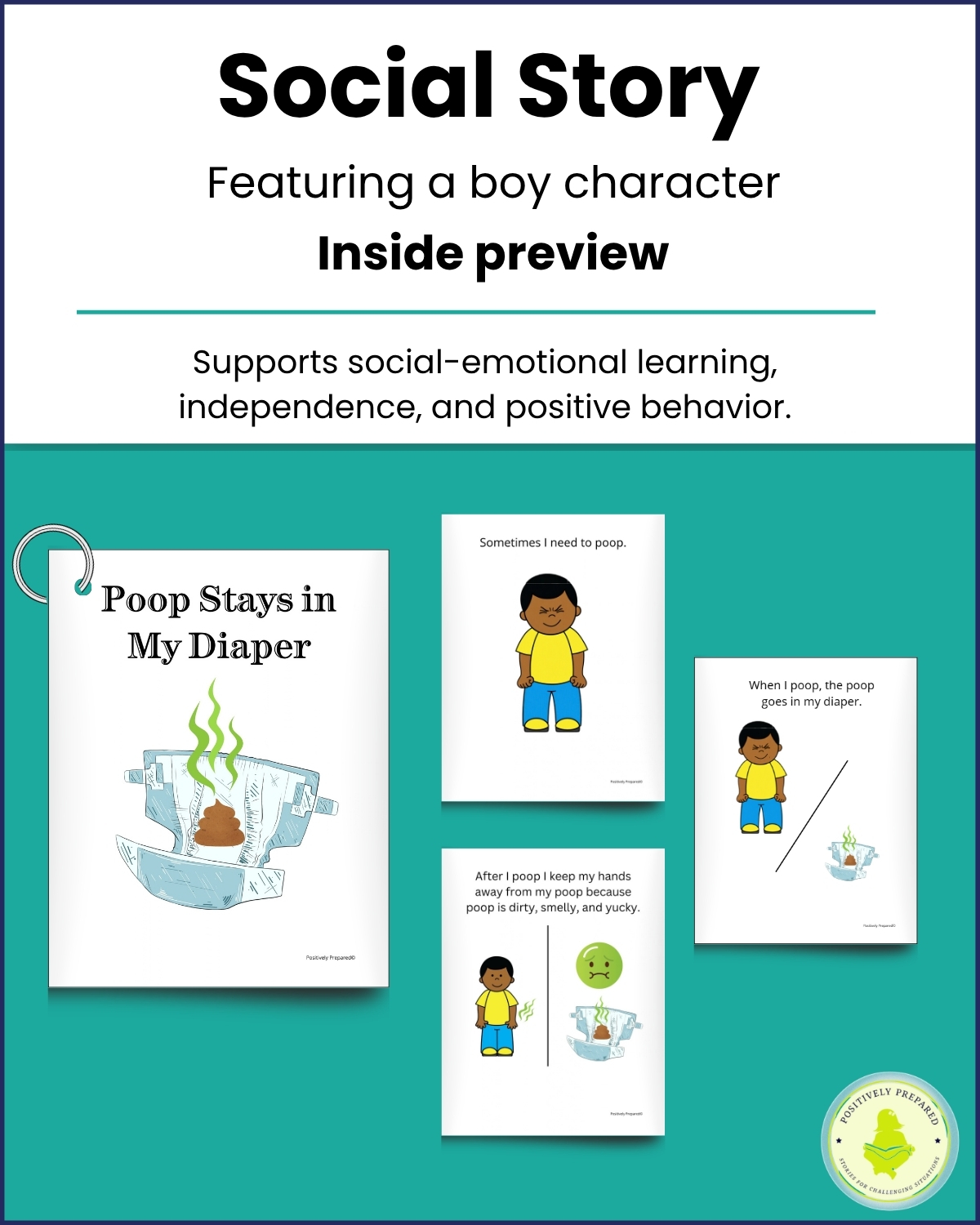 Poop Stays in My Diaper Social Story Kit - Image 3